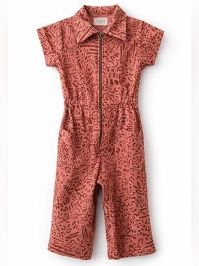 Noble Organic Cotton Jumpsuit 2-3Y Dusty Rose Printed Romper Peru